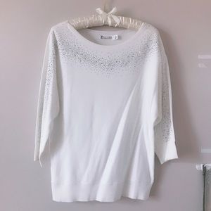 NWT New York ＆ Co White Rhinestone Top